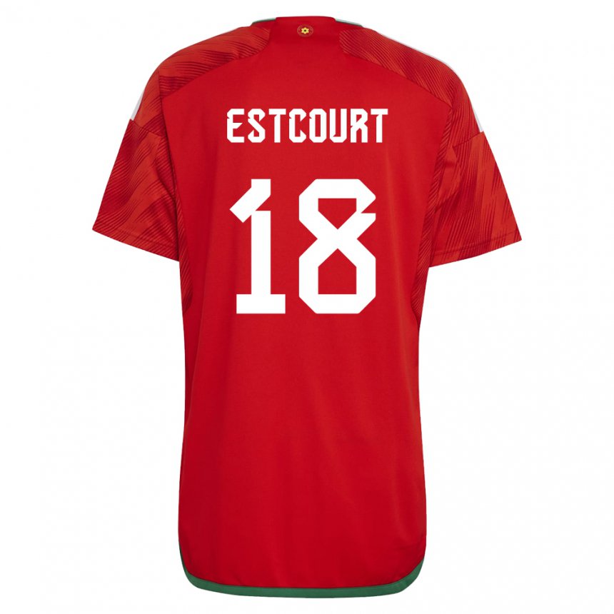 Kinder Walisische Charlie Estcourt #18 Rot Heimtrikot Trikot 22-24 T-shirt Österreich