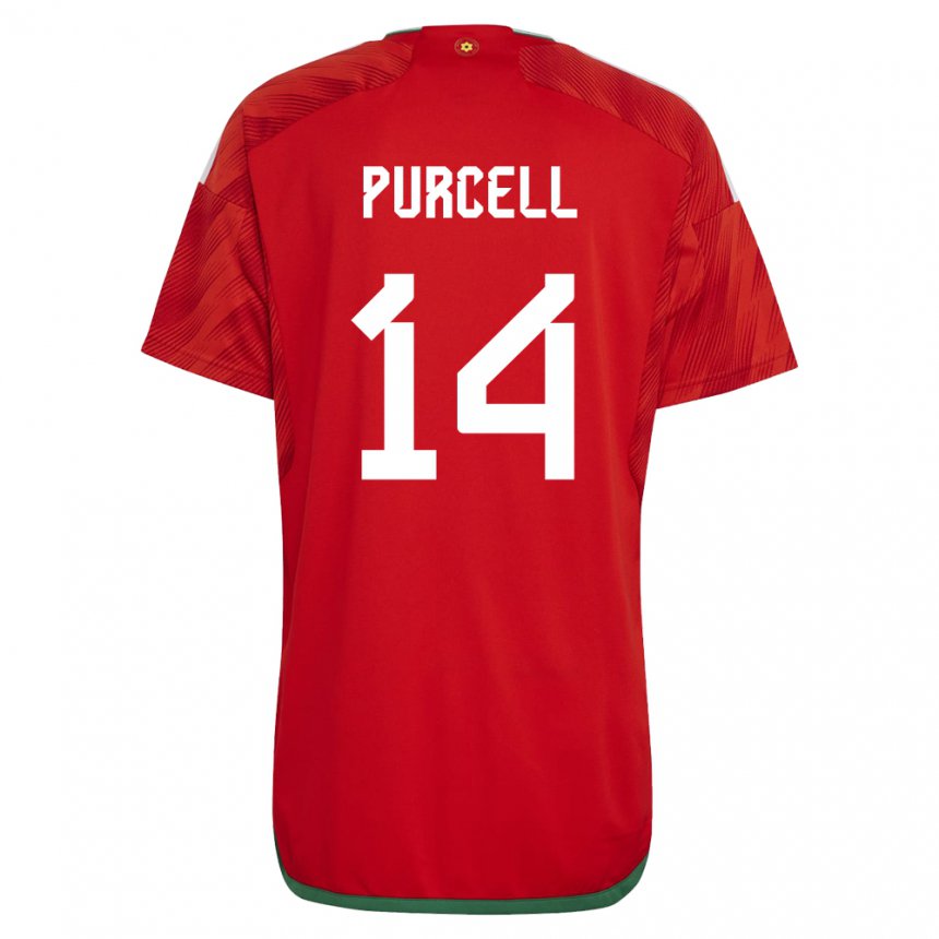 Kinder Walisische Benjamin Purcell #14 Rot Heimtrikot Trikot 22-24 T-shirt Österreich