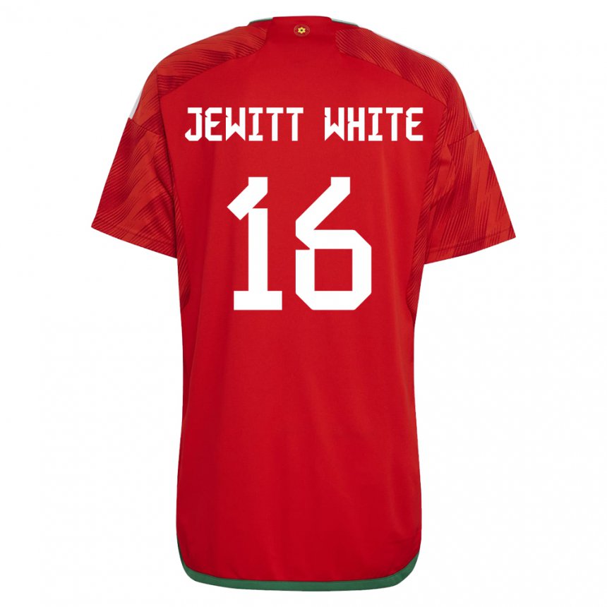 Kinder Walisische Harry Jewitt White #16 Rot Heimtrikot Trikot 22-24 T-shirt Österreich