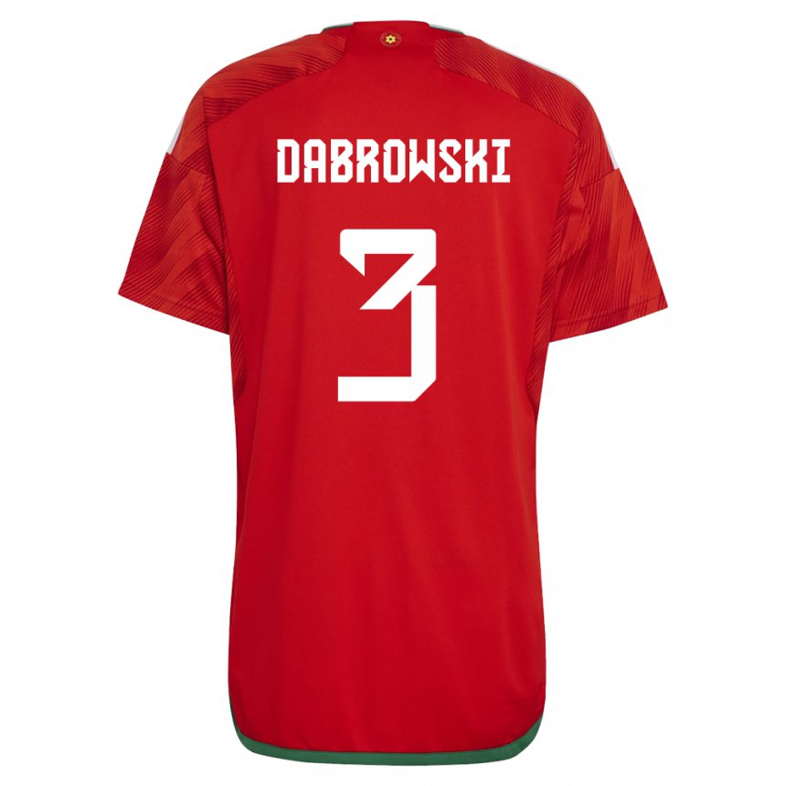 Kinder Walisische Sebastian Dabrowski #3 Rot Heimtrikot Trikot 22-24 T-shirt Österreich