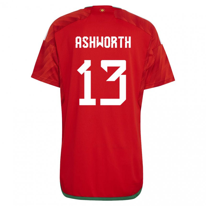 Kinder Walisische Fin Ashworth #13 Rot Heimtrikot Trikot 22-24 T-shirt Österreich