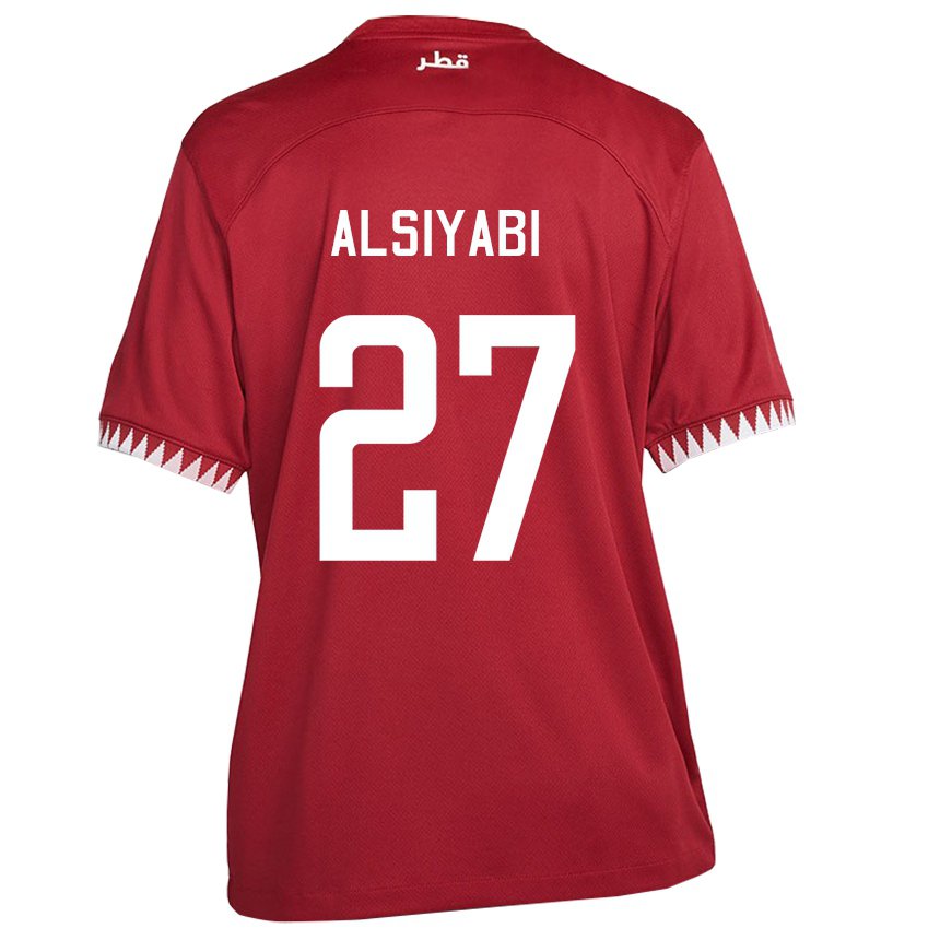 Kinder Katarische Nasra Alsiyabi #27 Kastanienbraun Heimtrikot Trikot 22-24 T-shirt Österreich