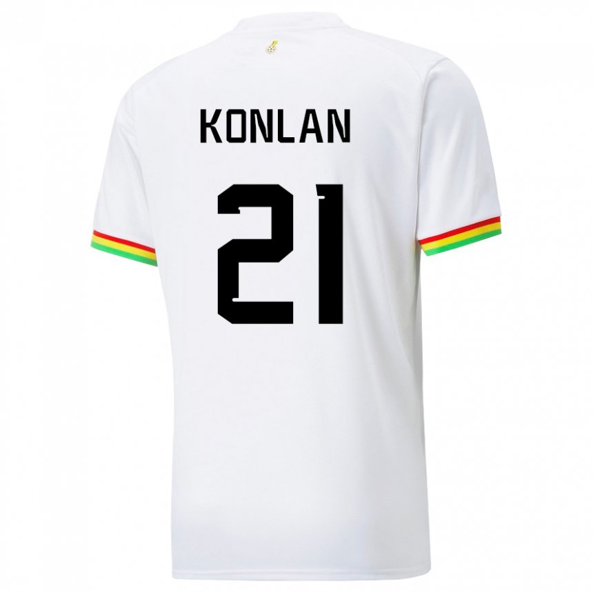 Kinder Ghanaische Cynthia Konlan #21 Weiß Heimtrikot Trikot 22-24 T-shirt Österreich