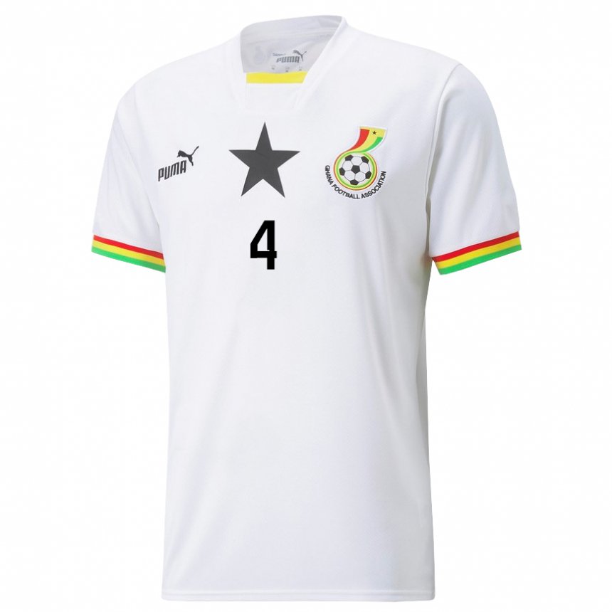 Kinder Ghanaische Alex Opoku Sabo #4 Weiß Heimtrikot Trikot 22-24 T-shirt Österreich