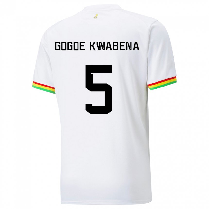 Kinder Ghanaische Boahen Gogoe Kwabena #5 Weiß Heimtrikot Trikot 22-24 T-shirt Österreich