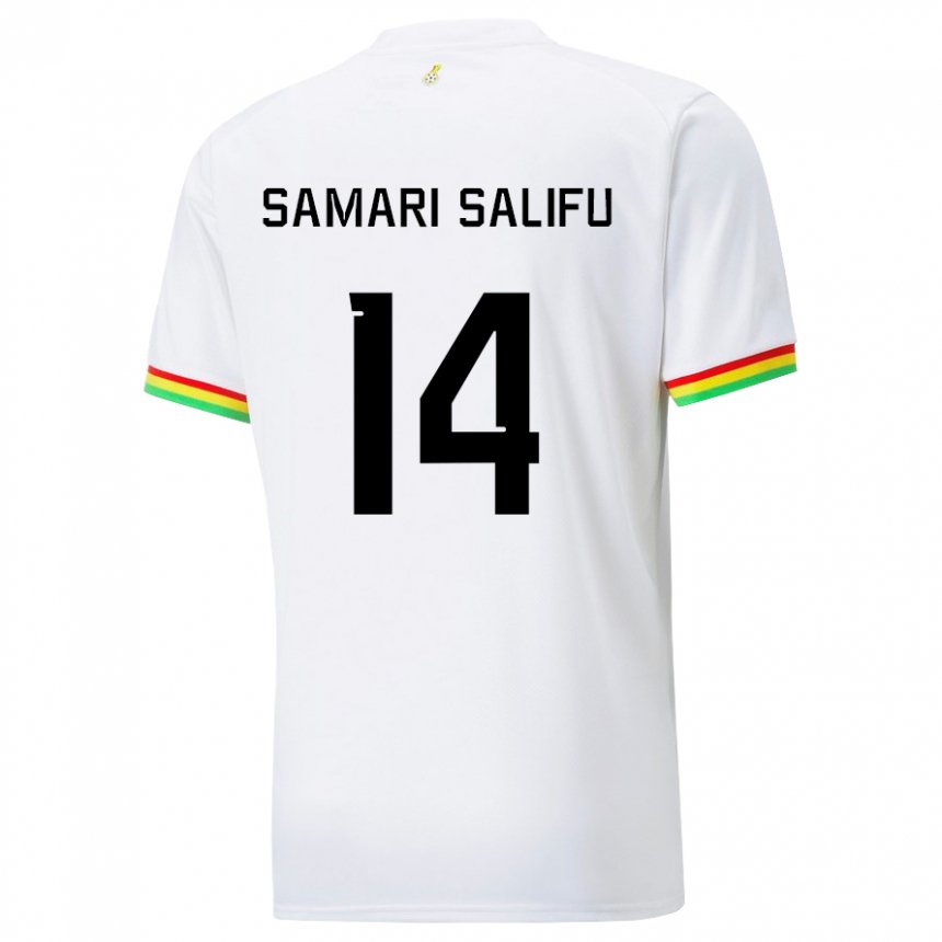 Kinder Ghanaische Abass Samari Salifu #14 Weiß Heimtrikot Trikot 22-24 T-shirt Österreich