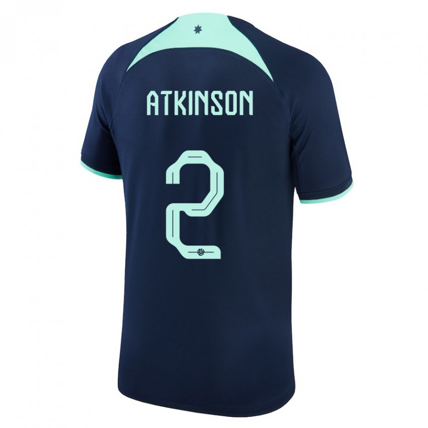 Kinder Australische Nathaniel Atkinson #2 Dunkelblau Auswärtstrikot Trikot 22-24 T-shirt Österreich