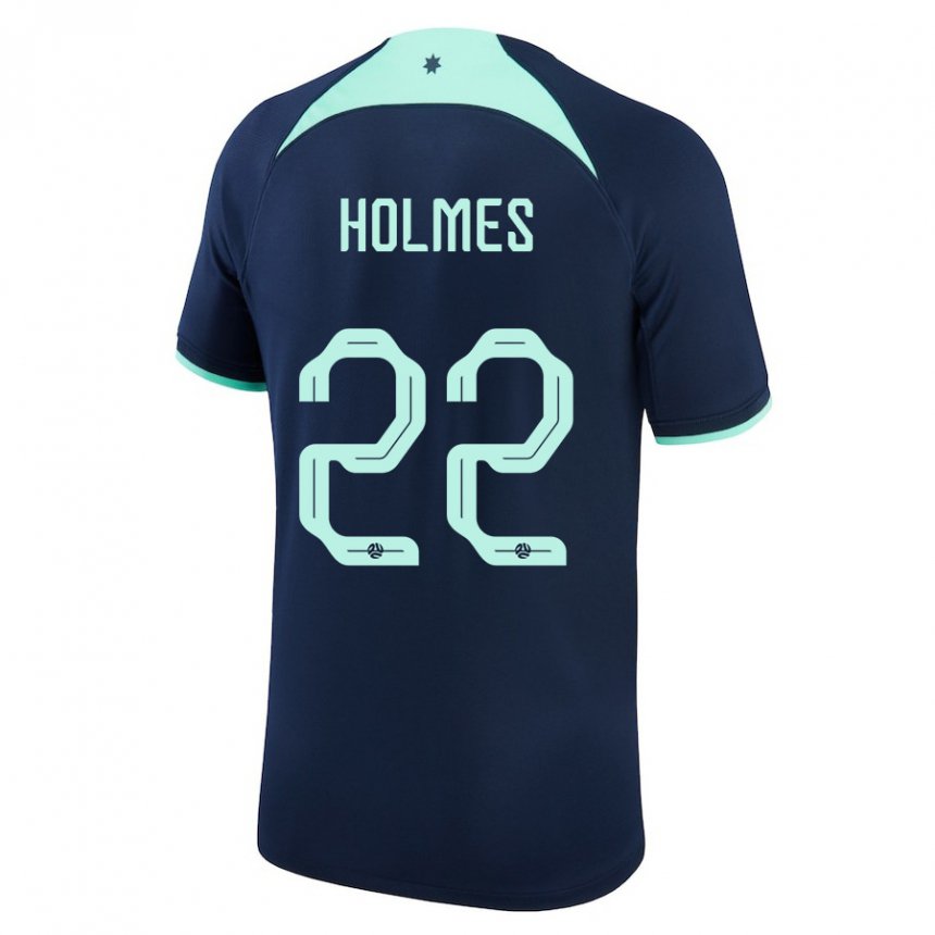 Kinder Australische Jordan Holmes #22 Dunkelblau Auswärtstrikot Trikot 22-24 T-shirt Österreich