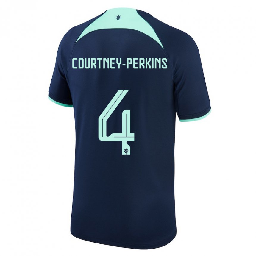 Kinder Australische Jordan Courtney Perkins #4 Dunkelblau Auswärtstrikot Trikot 22-24 T-shirt Österreich