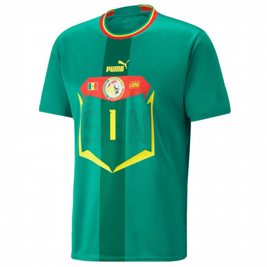 Kinder Senegalesische Thiaba Gueye Sene #1 Grün Auswärtstrikot Trikot 22-24 T-shirt Österreich