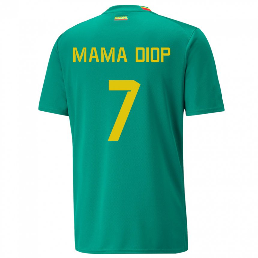 Kinder Senegalesische Mama Diop #7 Grün Auswärtstrikot Trikot 22-24 T-shirt Österreich