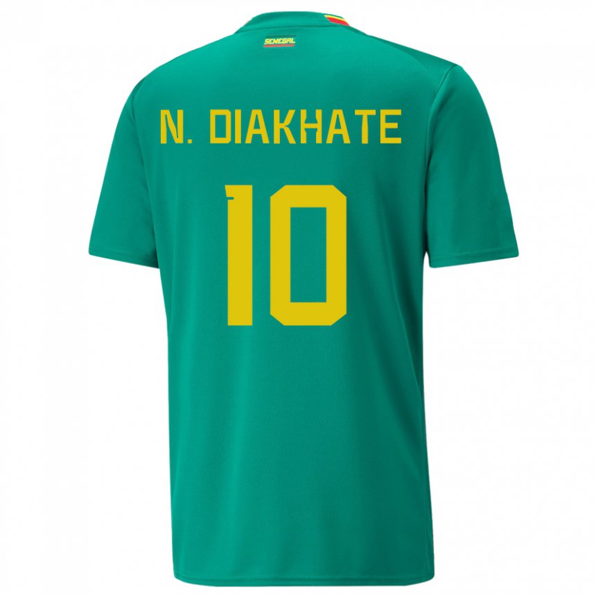 Kinder Senegalesische Ndeye Awa Diakhate #10 Grün Auswärtstrikot Trikot 22-24 T-shirt Österreich