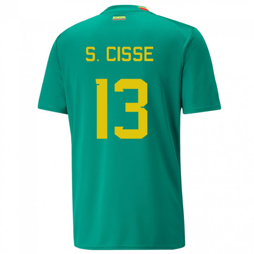 Kinder Senegalesische Souleymane Cisse #13 Grün Auswärtstrikot Trikot 22-24 T-shirt Österreich