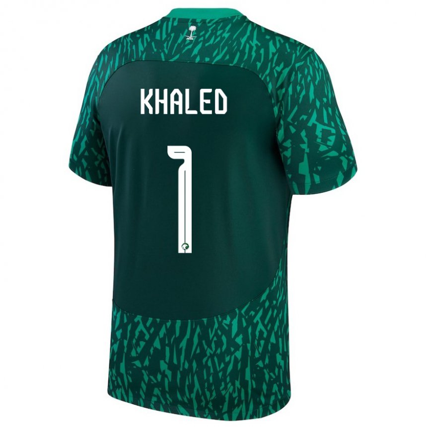 Kinder Saudi-arabische Sarah Khaled #1 Dunkelgrün Auswärtstrikot Trikot 22-24 T-shirt Österreich