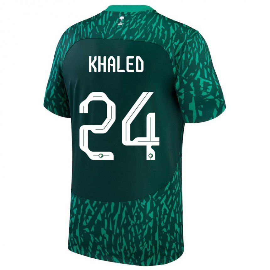 Kinder Saudi-arabische Atheer Khaled #24 Dunkelgrün Auswärtstrikot Trikot 22-24 T-shirt Österreich