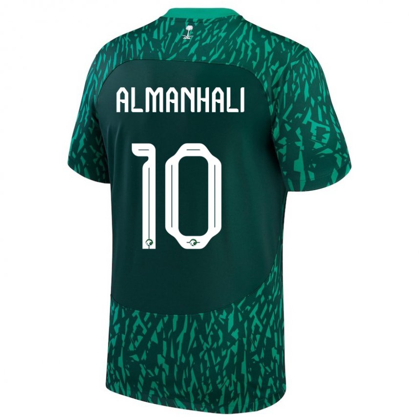 Kinder Saudi-arabische Suwailem Almanhali #10 Dunkelgrün Auswärtstrikot Trikot 22-24 T-shirt Österreich