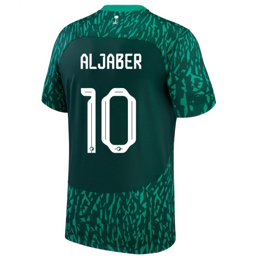 Kinder Saudi-arabische Yassen Aljaber #10 Dunkelgrün Auswärtstrikot Trikot 22-24 T-shirt Österreich