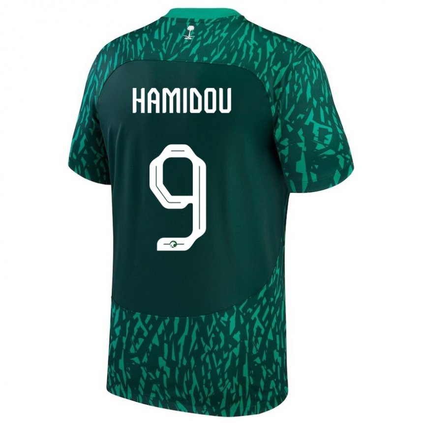 Kinder Saudi-arabische Rayane Hamidou #9 Dunkelgrün Auswärtstrikot Trikot 22-24 T-shirt Österreich