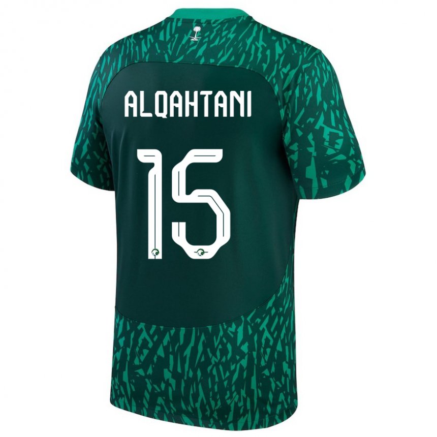 Kinder Saudi-arabische Mohammed Alqahtani #15 Dunkelgrün Auswärtstrikot Trikot 22-24 T-shirt Österreich