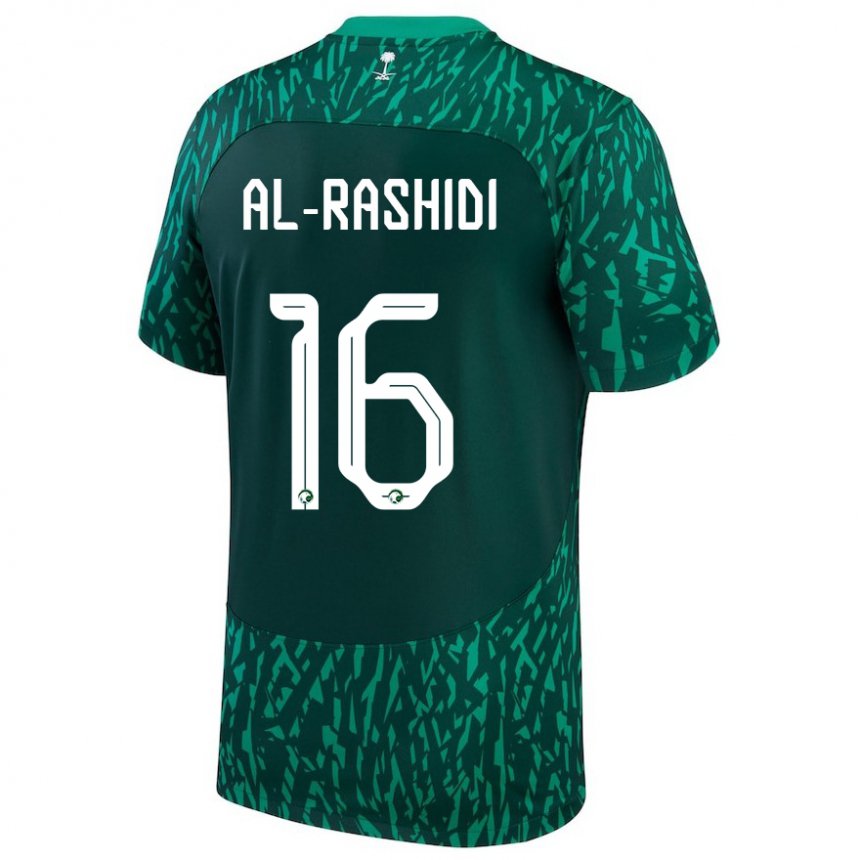 Kinder Saudi-arabische Mohammed Al Rashidi #16 Dunkelgrün Auswärtstrikot Trikot 22-24 T-shirt Österreich