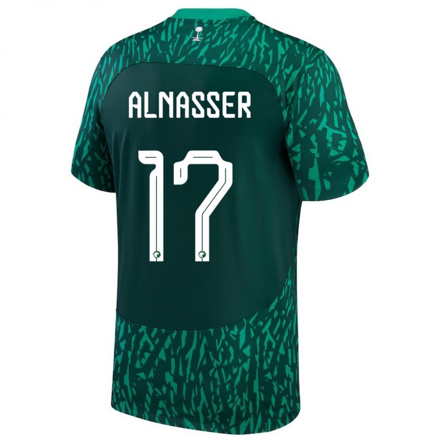 Kinder Saudi-arabische Saad Alnasser #17 Dunkelgrün Auswärtstrikot Trikot 22-24 T-shirt Österreich