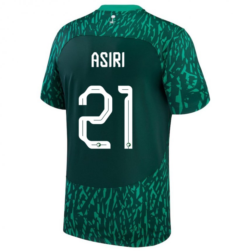 Kinder Saudi-arabische Haitham Asiri #21 Dunkelgrün Auswärtstrikot Trikot 22-24 T-shirt Österreich