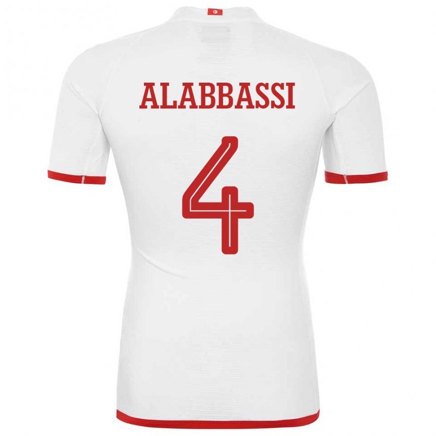 Kinder Tunesische Chaima Alabbassi #4 Weiß Auswärtstrikot Trikot 22-24 T-shirt Österreich