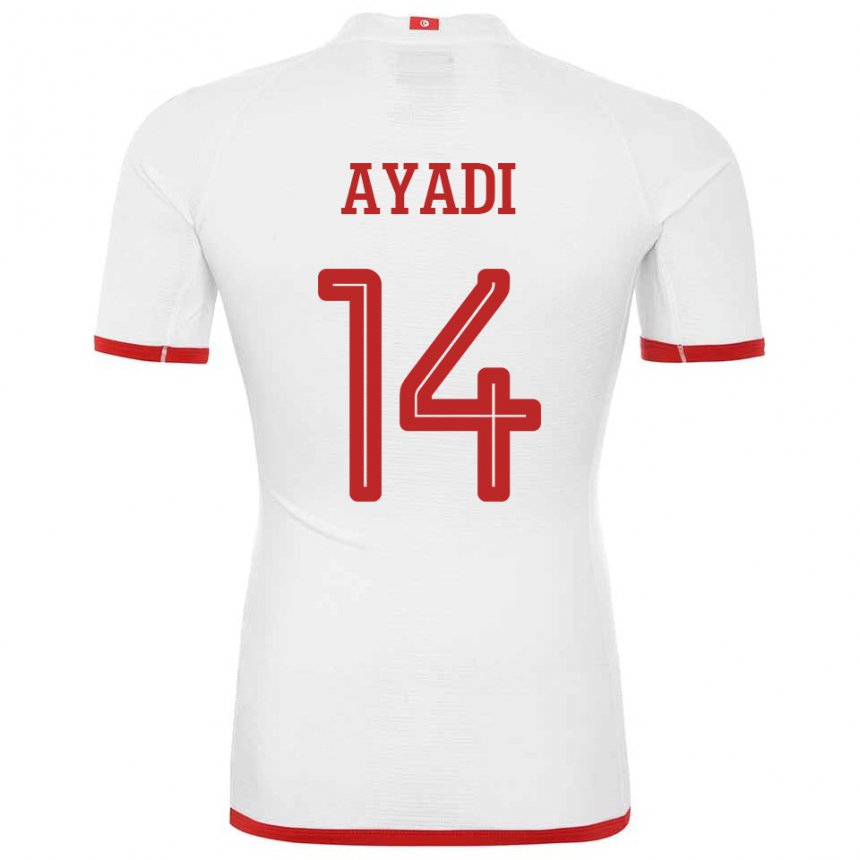 Kinder Tunesische Ghada Ayadi #14 Weiß Auswärtstrikot Trikot 22-24 T-shirt Österreich