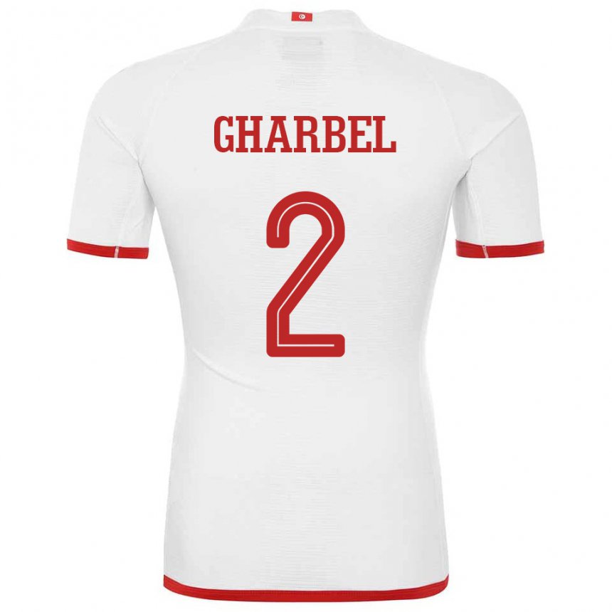 Kinder Tunesische Mahmoud Gharbel #2 Weiß Auswärtstrikot Trikot 22-24 T-shirt Österreich