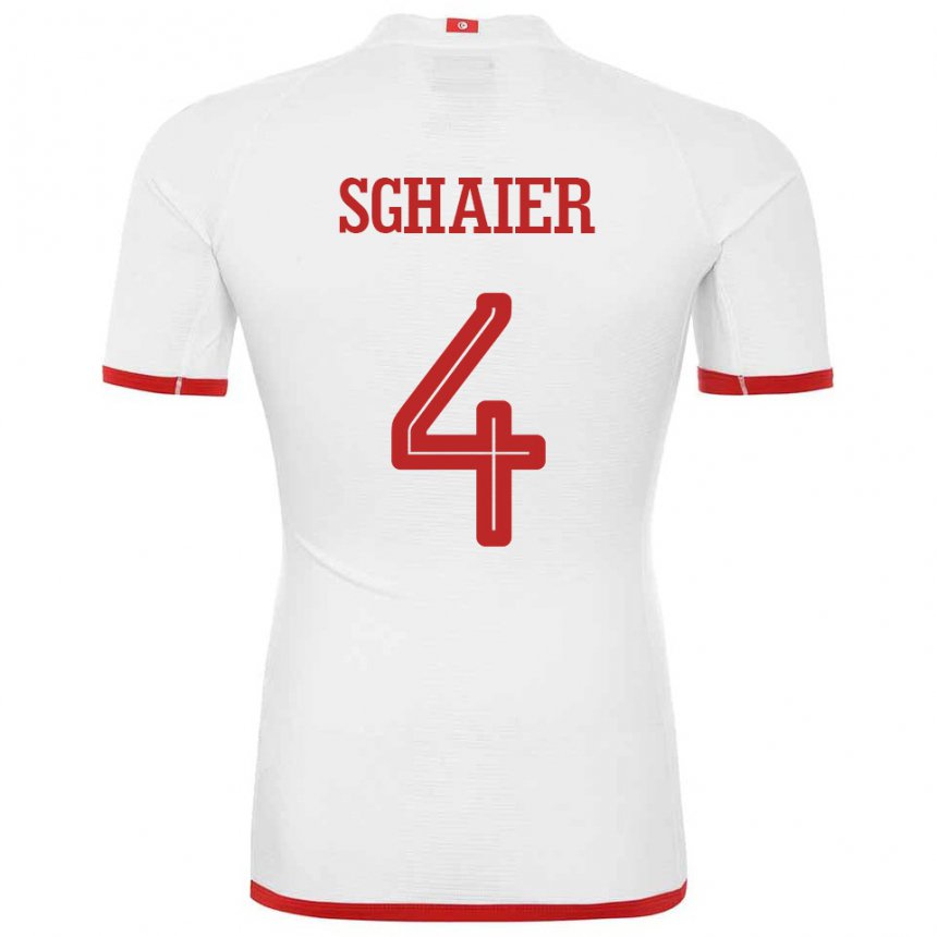 Kinder Tunesische Makrem Sghaier #4 Weiß Auswärtstrikot Trikot 22-24 T-shirt Österreich