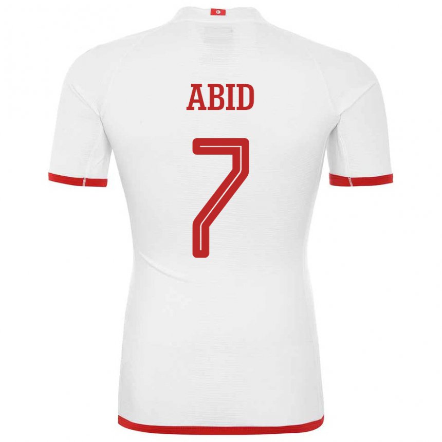 Kinder Tunesische Aziz Abid #7 Weiß Auswärtstrikot Trikot 22-24 T-shirt Österreich