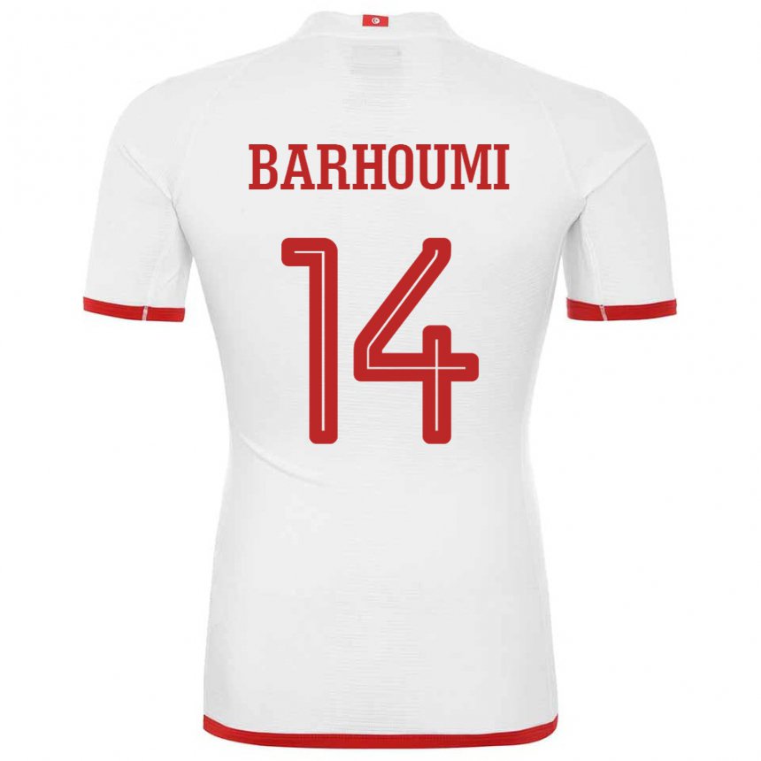 Kinder Tunesische Salah Barhoumi #14 Weiß Auswärtstrikot Trikot 22-24 T-shirt Österreich