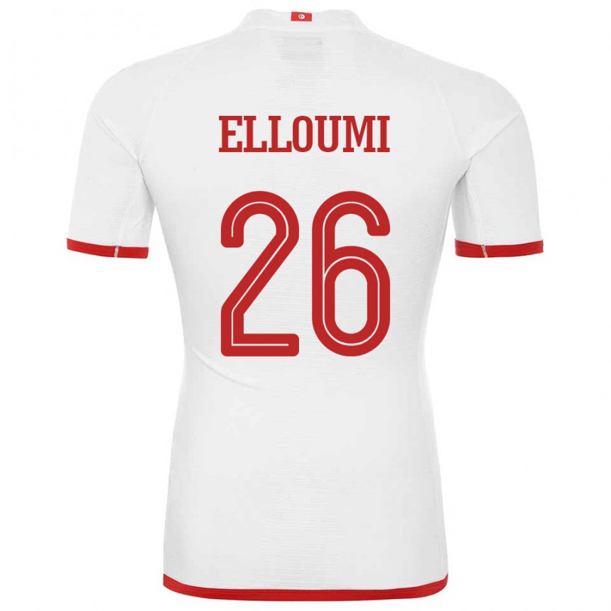 Kinder Tunesische Khalil Elloumi #26 Weiß Auswärtstrikot Trikot 22-24 T-shirt Österreich