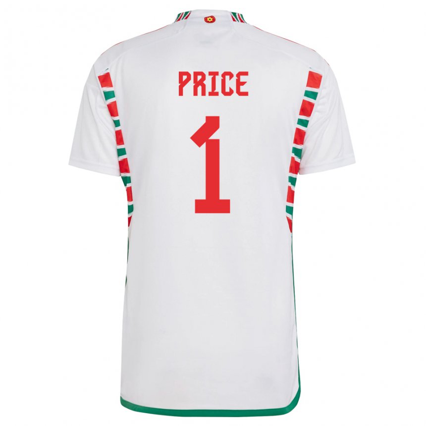 Kinder Walisische Jo Price #1 Weiß Auswärtstrikot Trikot 22-24 T-shirt Österreich