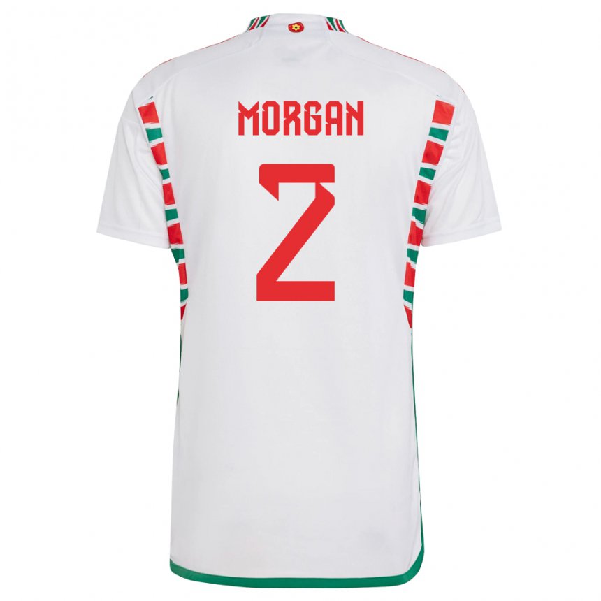 Kinder Walisische Ffion Morgan #2 Weiß Auswärtstrikot Trikot 22-24 T-shirt Österreich