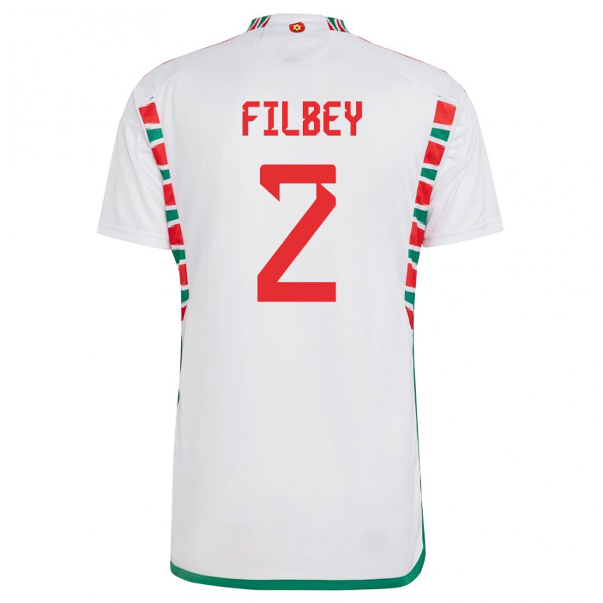 Kinder Walisische Anna Filbey #2 Weiß Auswärtstrikot Trikot 22-24 T-shirt Österreich