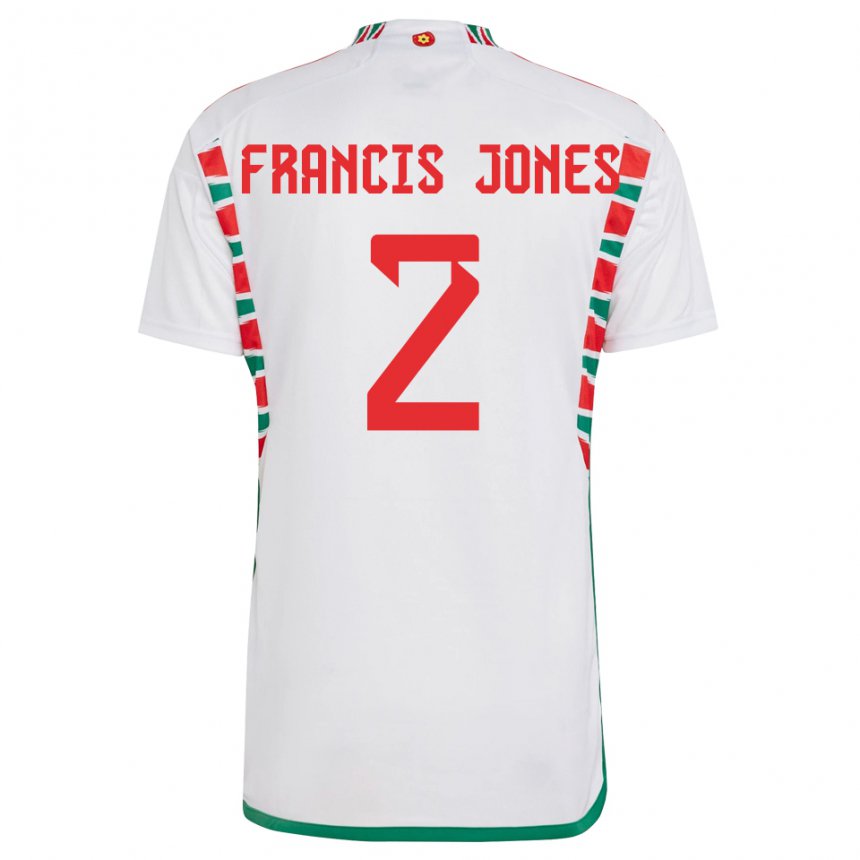 Kinder Walisische Maria Francis Jones #2 Weiß Auswärtstrikot Trikot 22-24 T-shirt Österreich