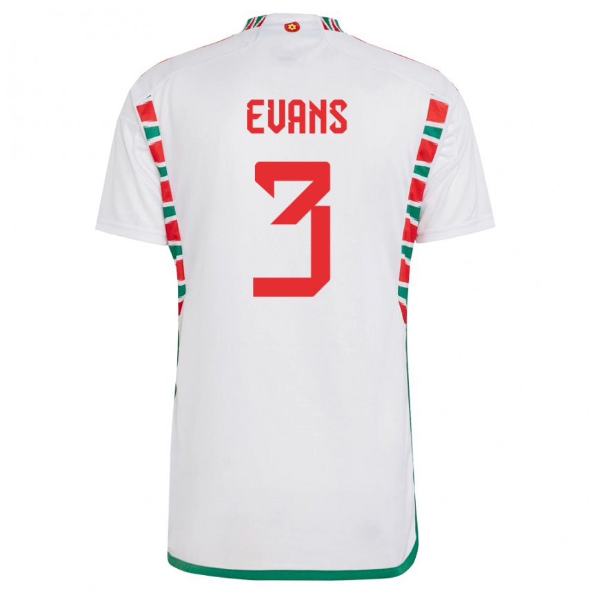 Kinder Walisische Gemma Evans #3 Weiß Auswärtstrikot Trikot 22-24 T-shirt Österreich