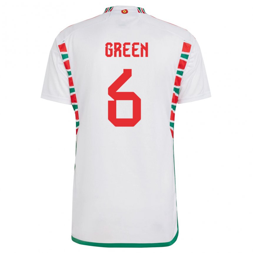 Kinder Walisische Josephine Green #6 Weiß Auswärtstrikot Trikot 22-24 T-shirt Österreich