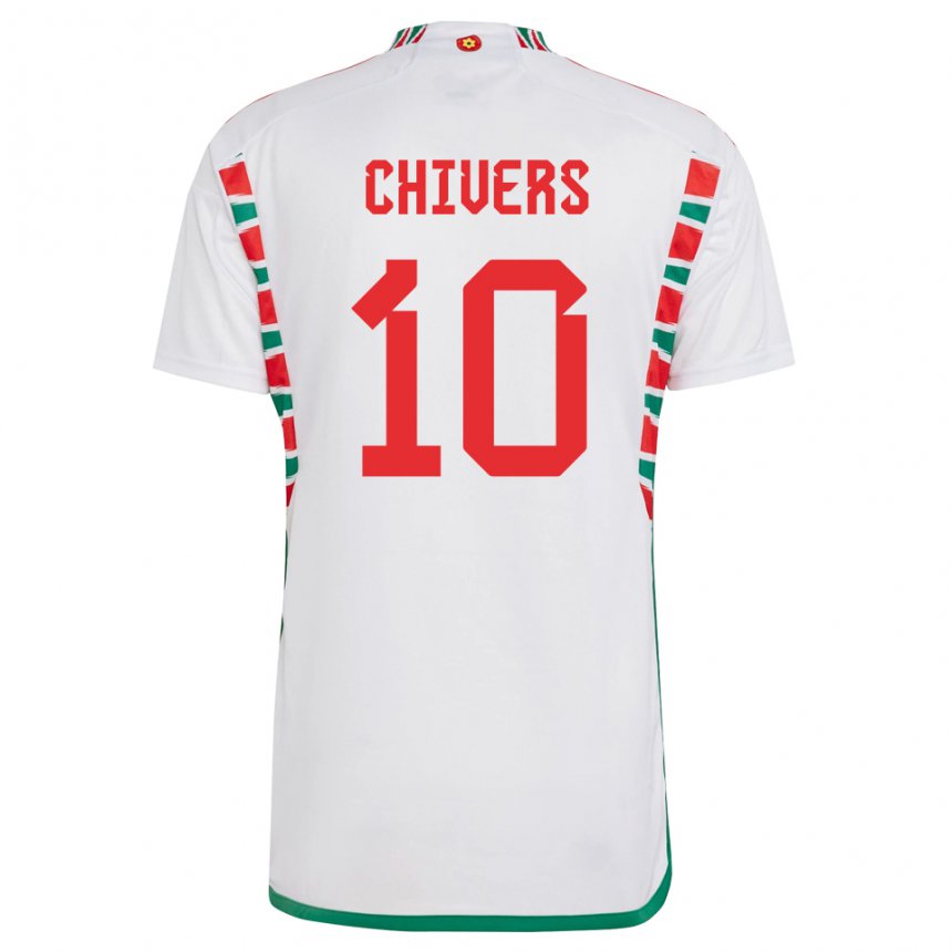 Kinder Walisische Chloe Chivers #10 Weiß Auswärtstrikot Trikot 22-24 T-shirt Österreich