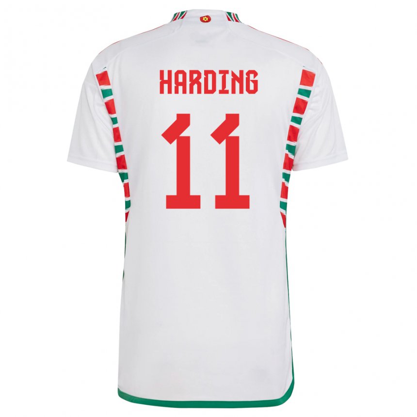 Kinder Walisische Natasha Harding #11 Weiß Auswärtstrikot Trikot 22-24 T-shirt Österreich