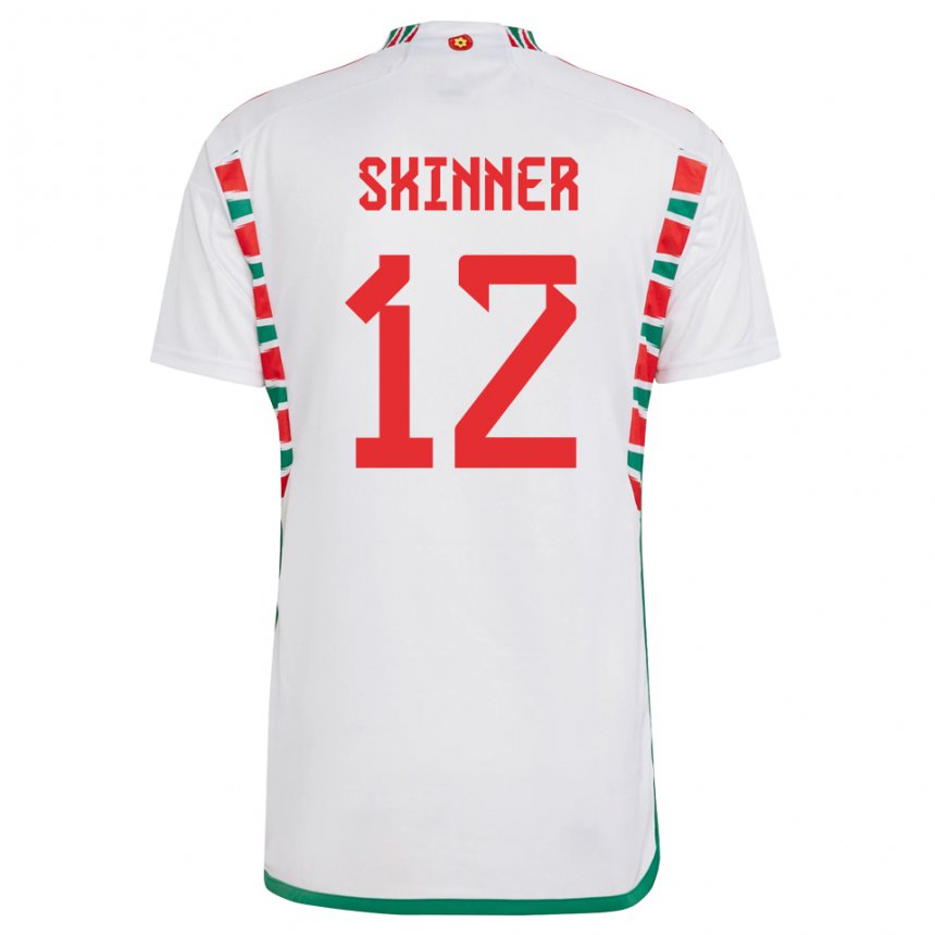 Kinder Walisische Claire Skinner #12 Weiß Auswärtstrikot Trikot 22-24 T-shirt Österreich