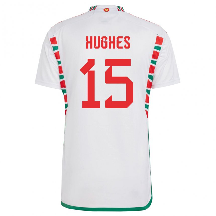 Kinder Walisische Elise Hughes #15 Weiß Auswärtstrikot Trikot 22-24 T-shirt Österreich