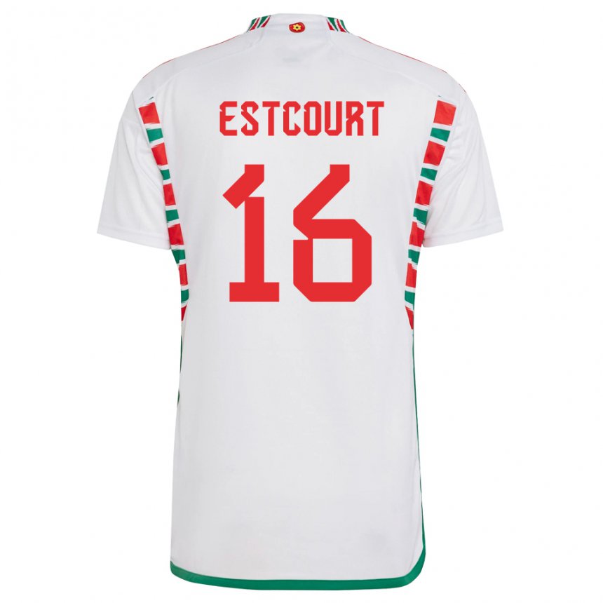 Kinder Walisische Charlotte Estcourt #16 Weiß Auswärtstrikot Trikot 22-24 T-shirt Österreich