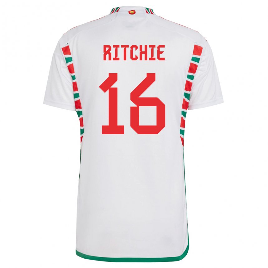 Kinder Walisische Amelia Ritchie #16 Weiß Auswärtstrikot Trikot 22-24 T-shirt Österreich