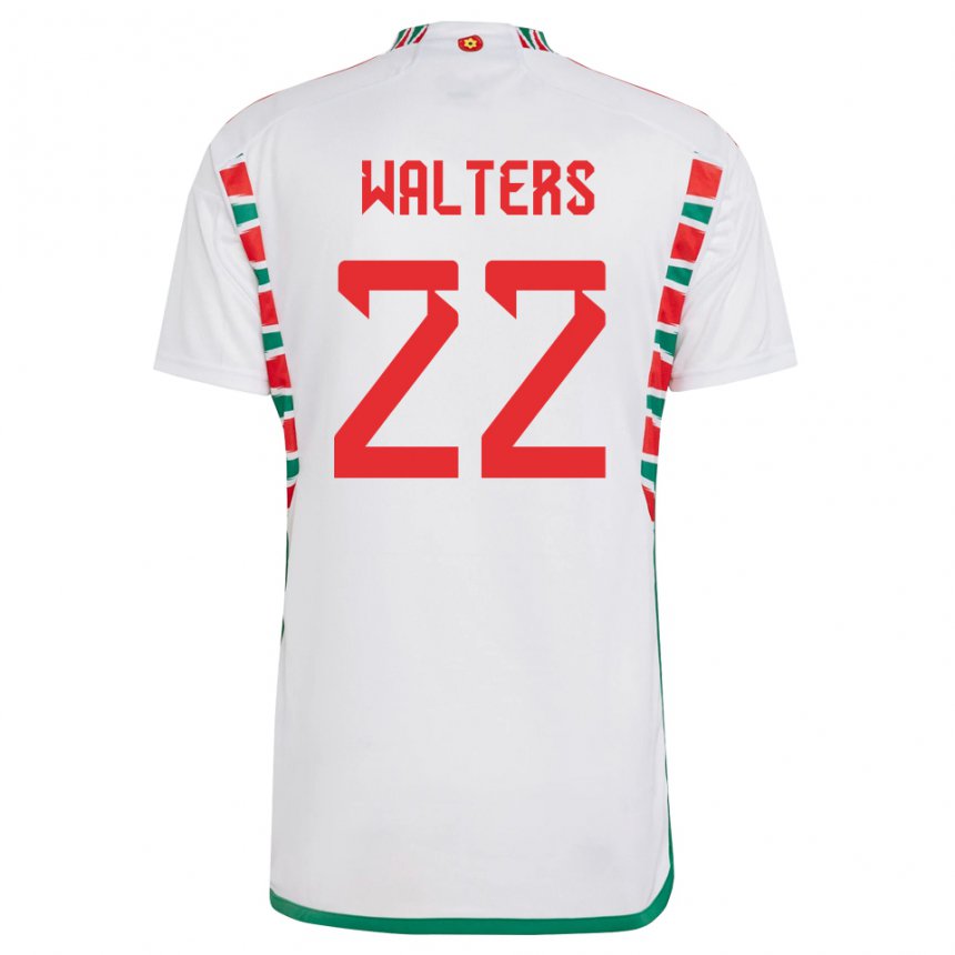 Kinder Walisische Georgia Walters #22 Weiß Auswärtstrikot Trikot 22-24 T-shirt Österreich