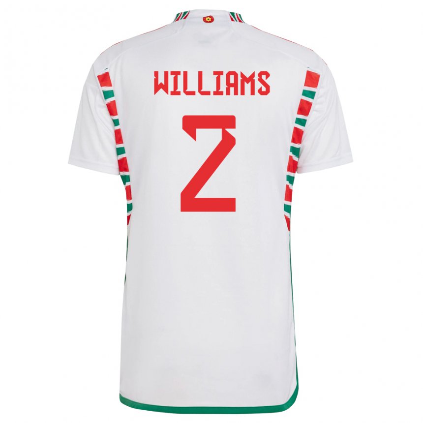 Kinder Walisische Morgan Williams #2 Weiß Auswärtstrikot Trikot 22-24 T-shirt Österreich