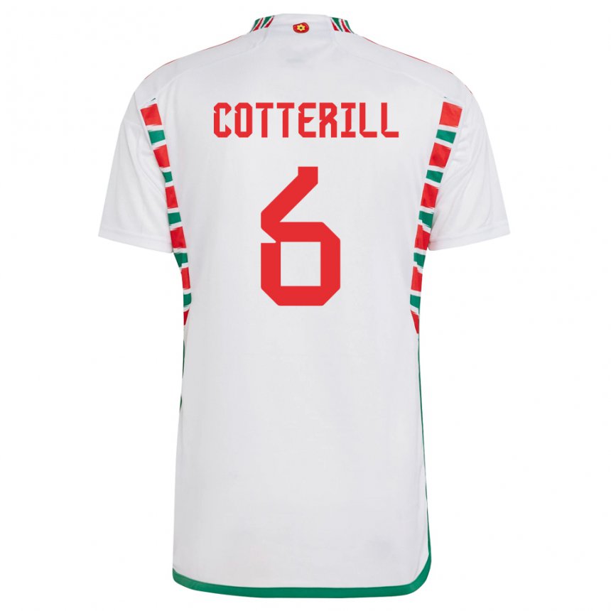 Kinder Walisische Joel Cotterill #6 Weiß Auswärtstrikot Trikot 22-24 T-shirt Österreich