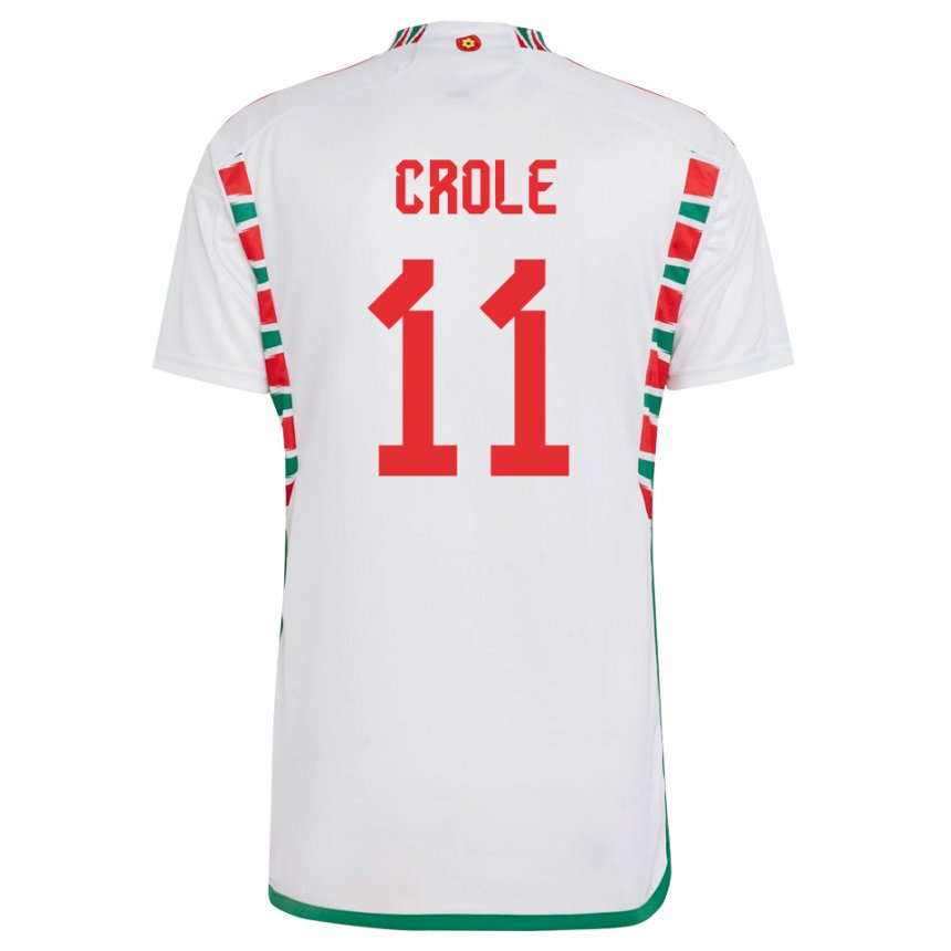 Kinder Walisische James Crole #11 Weiß Auswärtstrikot Trikot 22-24 T-shirt Österreich