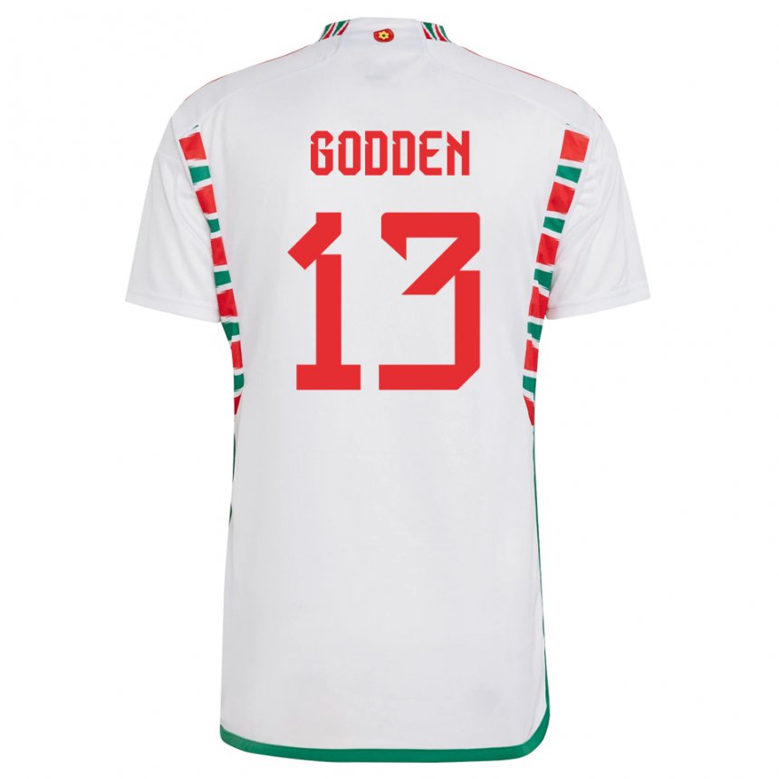 Kinder Walisische Scott Godden #13 Weiß Auswärtstrikot Trikot 22-24 T-shirt Österreich